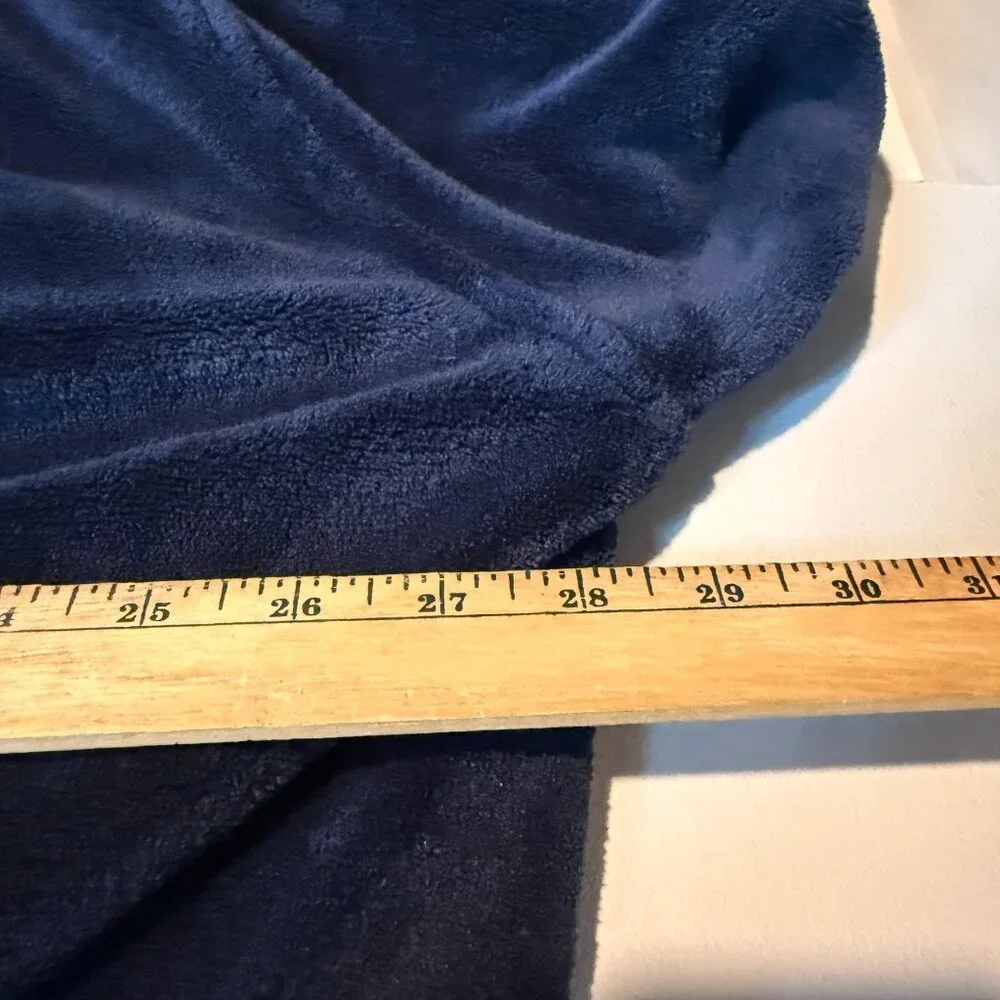 Polo Ralph Lauren Men S/M Fleece Robe Plush Solid Blue Belted Long Sleeve Soft